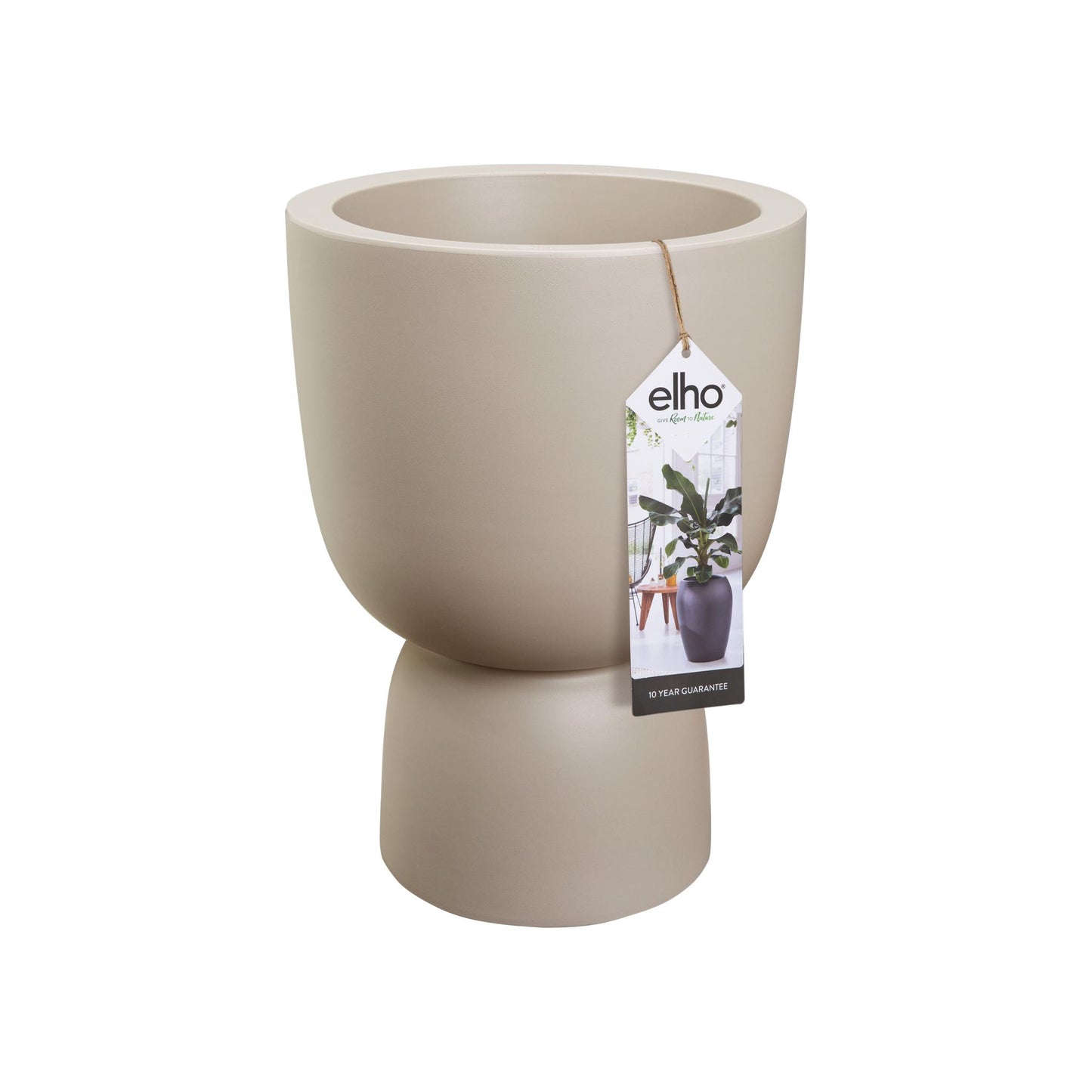 Elho pure coupe Balanced Beige planter plantpot productkaartje